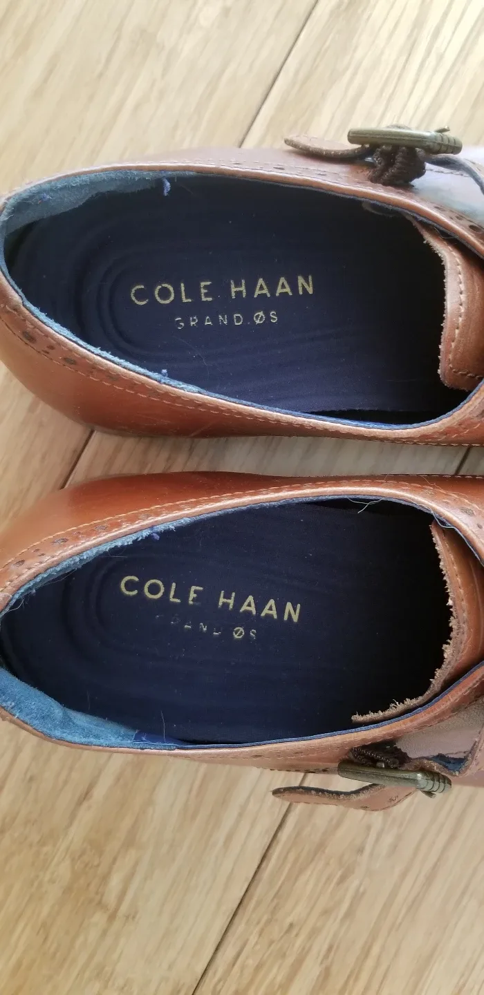 Cole Haan Grand Men's Brown Leather Monk Strap Shoes - Size 11M image indicator(3)