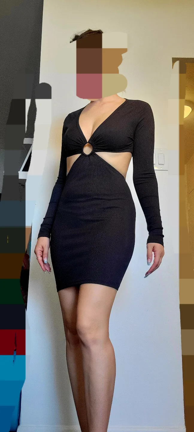 Black Cutout Mini Dress image indicator(2)