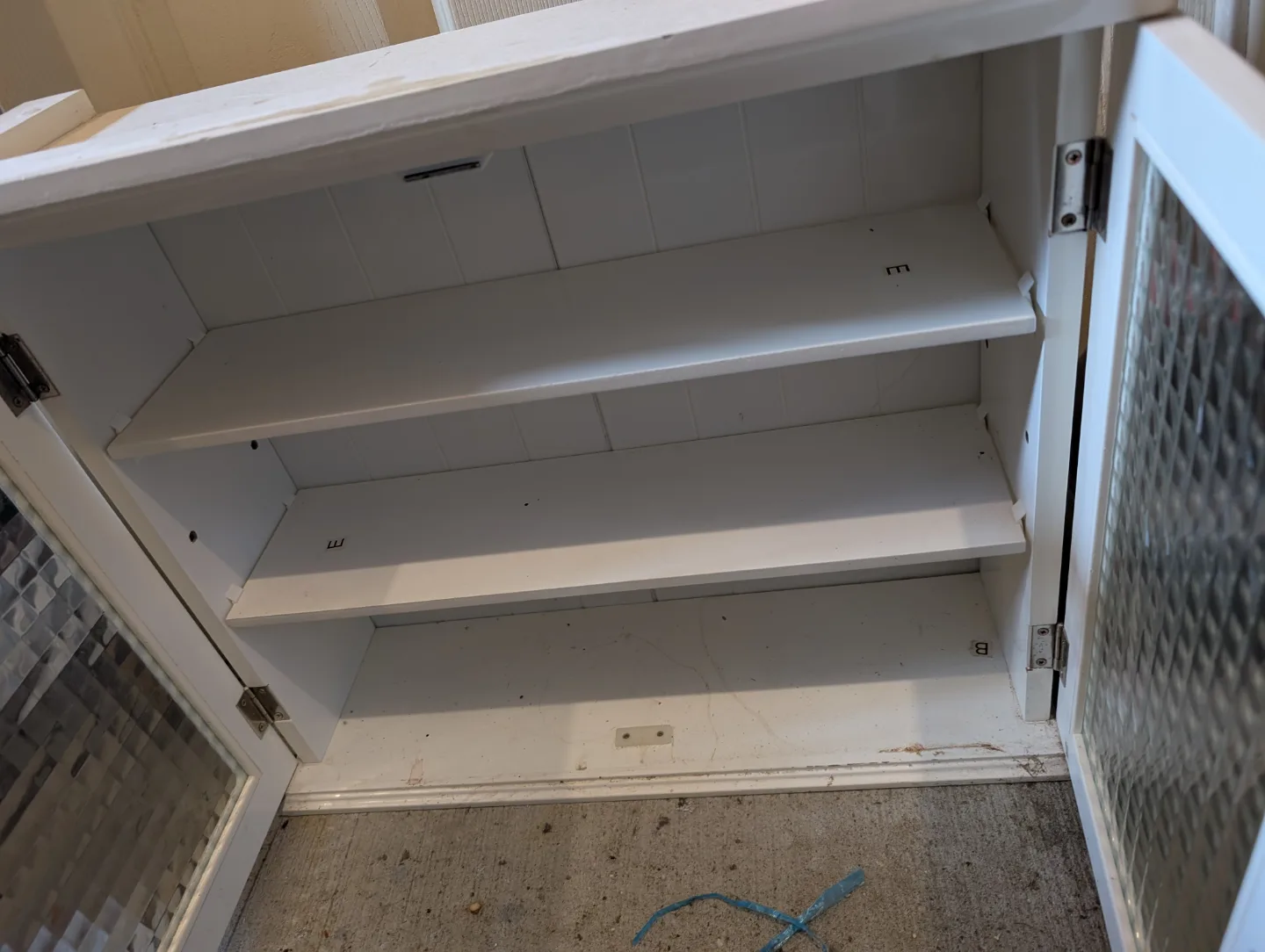 White Wooden Wall Cabinet with Glass Doors image indicator(2)