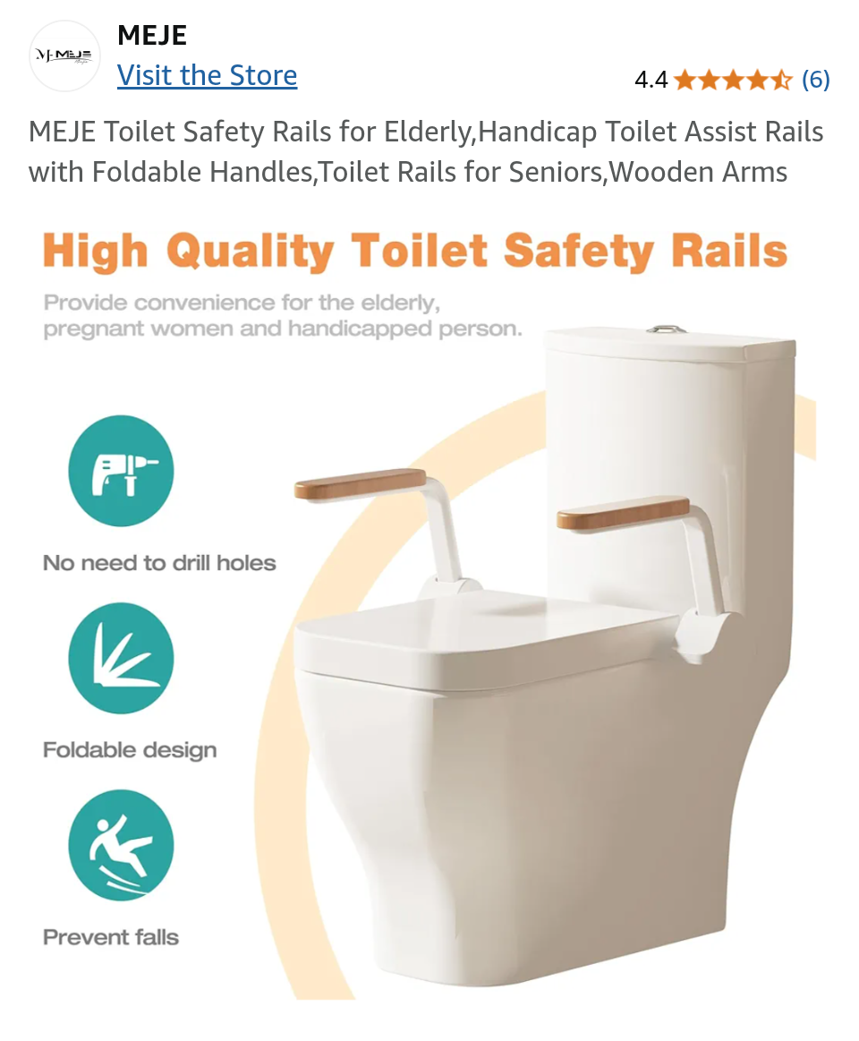 MEJE Toilet Safety Rails with Foldable Handles