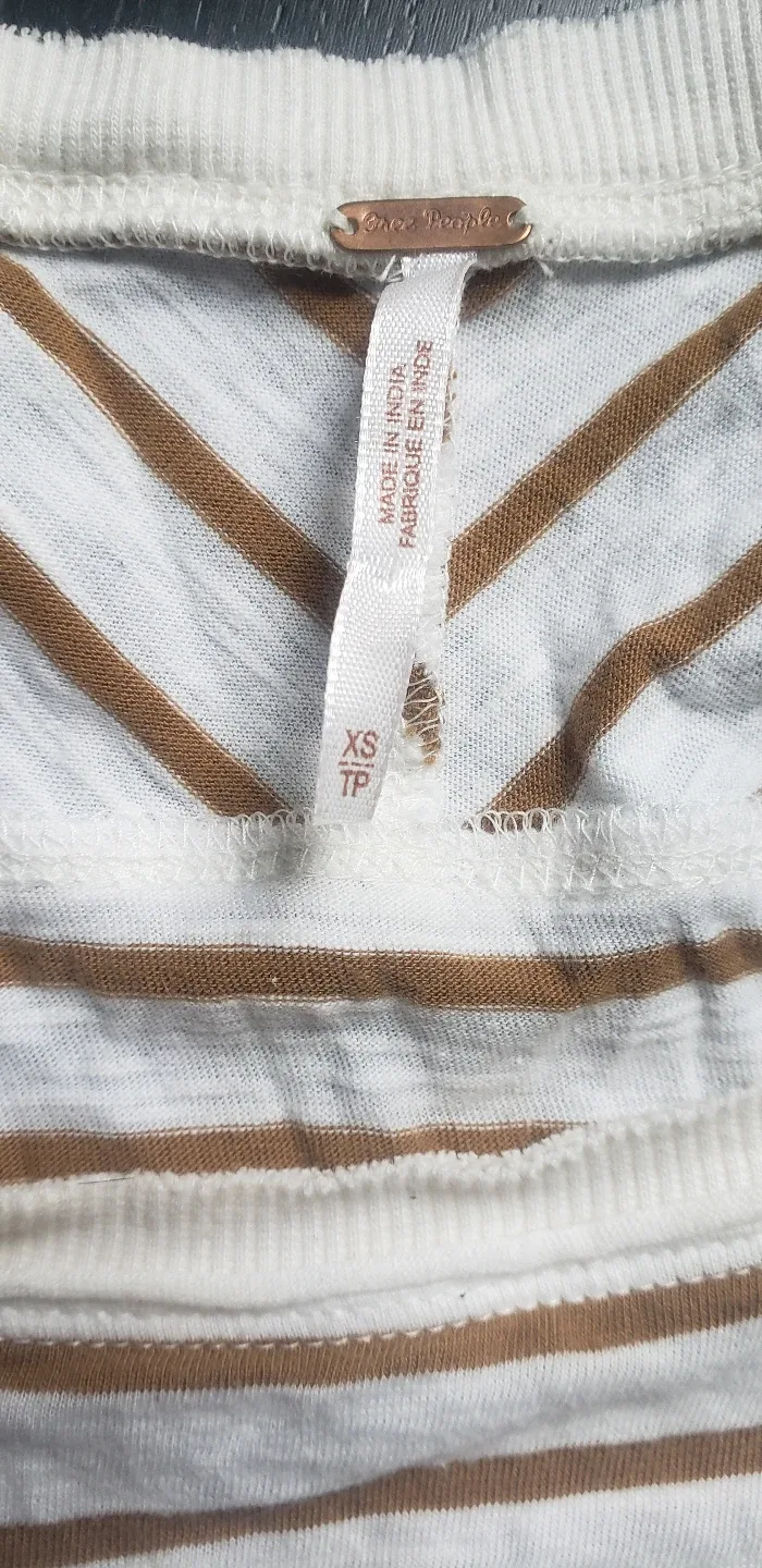 Free People Striped Scoop Neck Tee w/ Chloe Lace Detail image indicator(3)