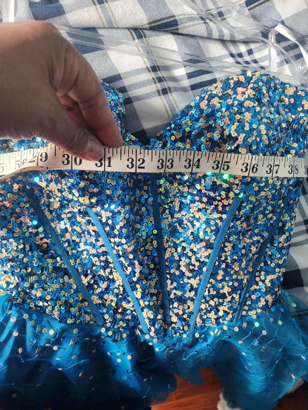 Blue Sequin Embellished Mini Dress image indicator(3)