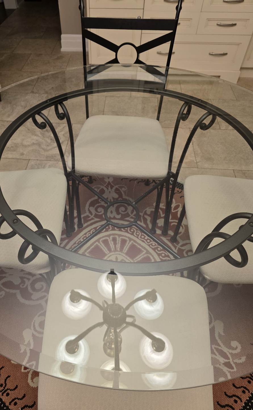 Dining Round Glass Table with 4 Chairs - photo 4