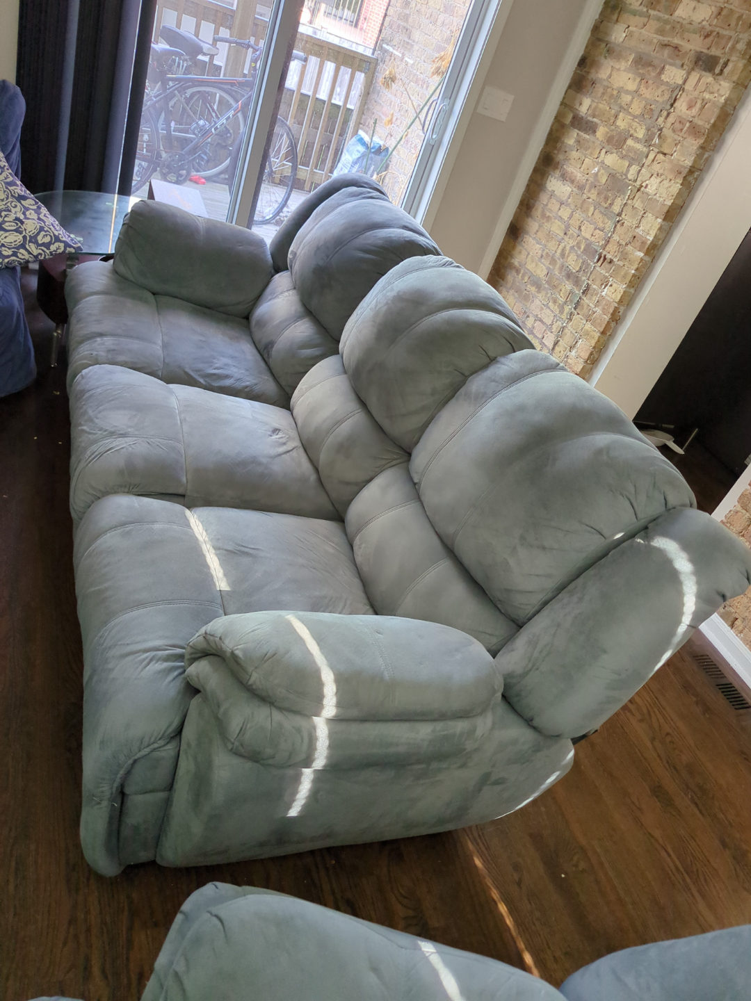 Lazy boy and reclining three wide sofa set - photo 2