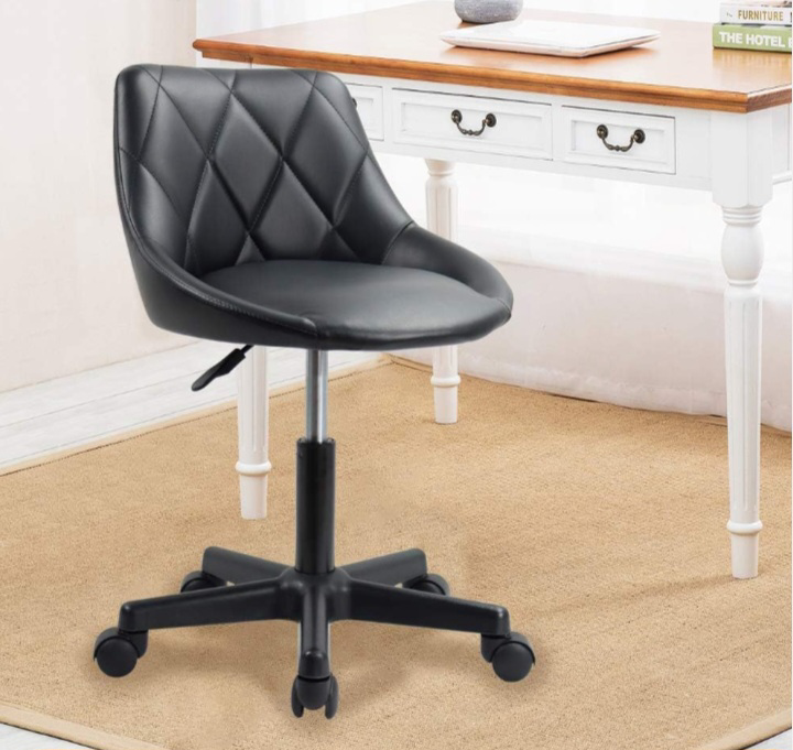 Black PU Leather Swivel Rolling Chair - photo 2