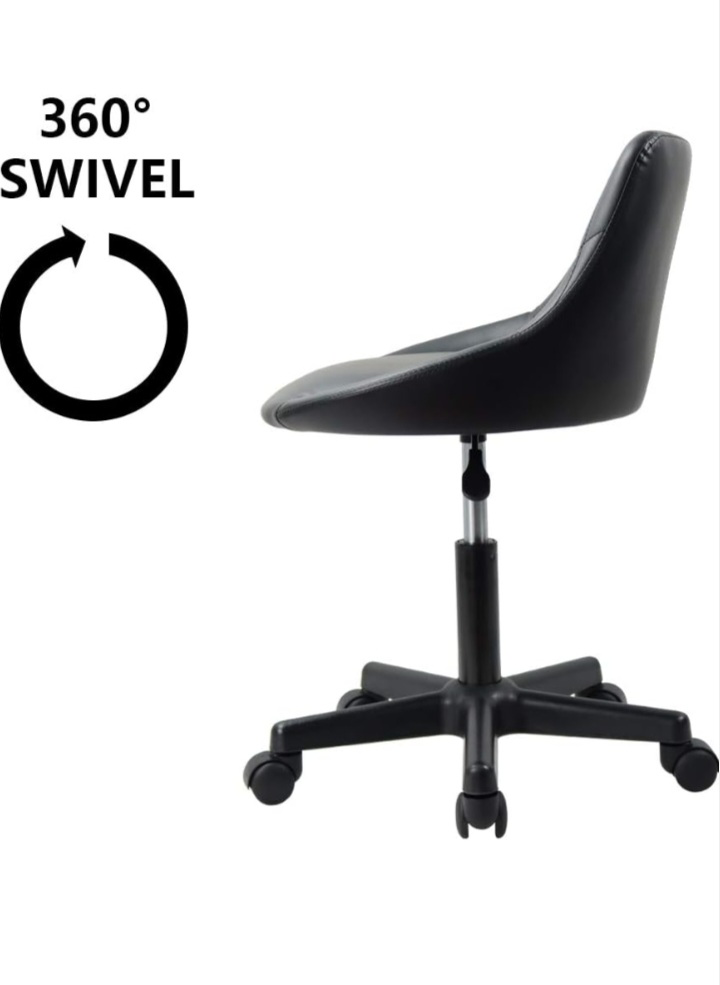 Black PU Leather Swivel Rolling Chair - photo 5