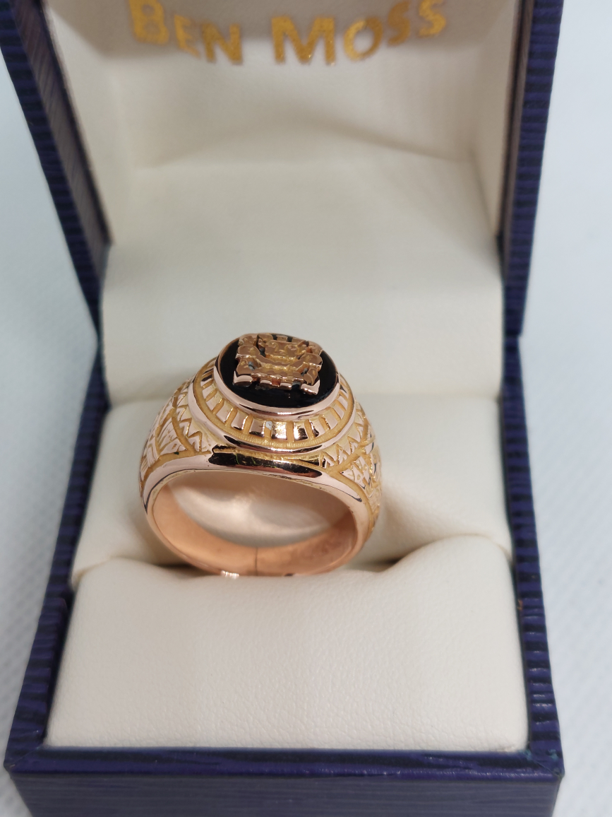 14K Gold Ring Aztec Mayan design