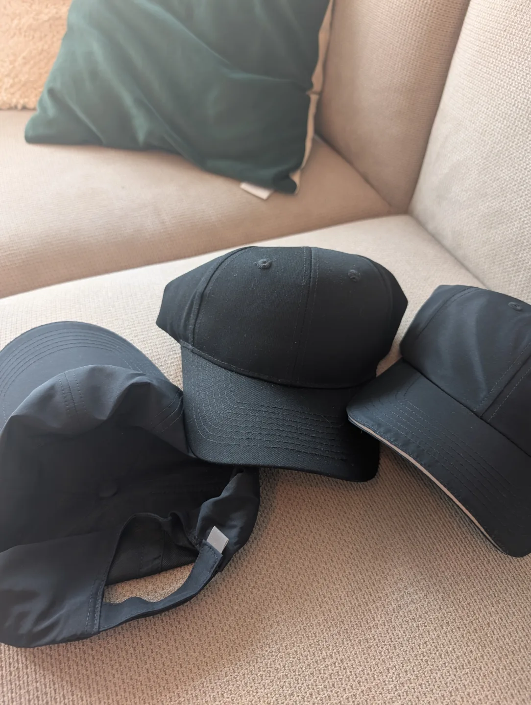 Three Black Baseball Caps thumbnail