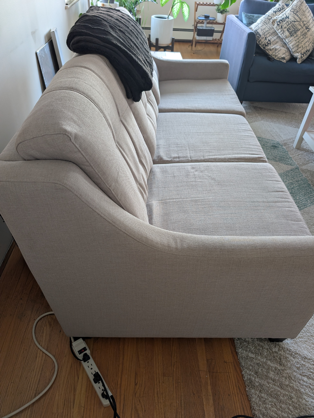 Light Grey Fabric Sofa - photo 2