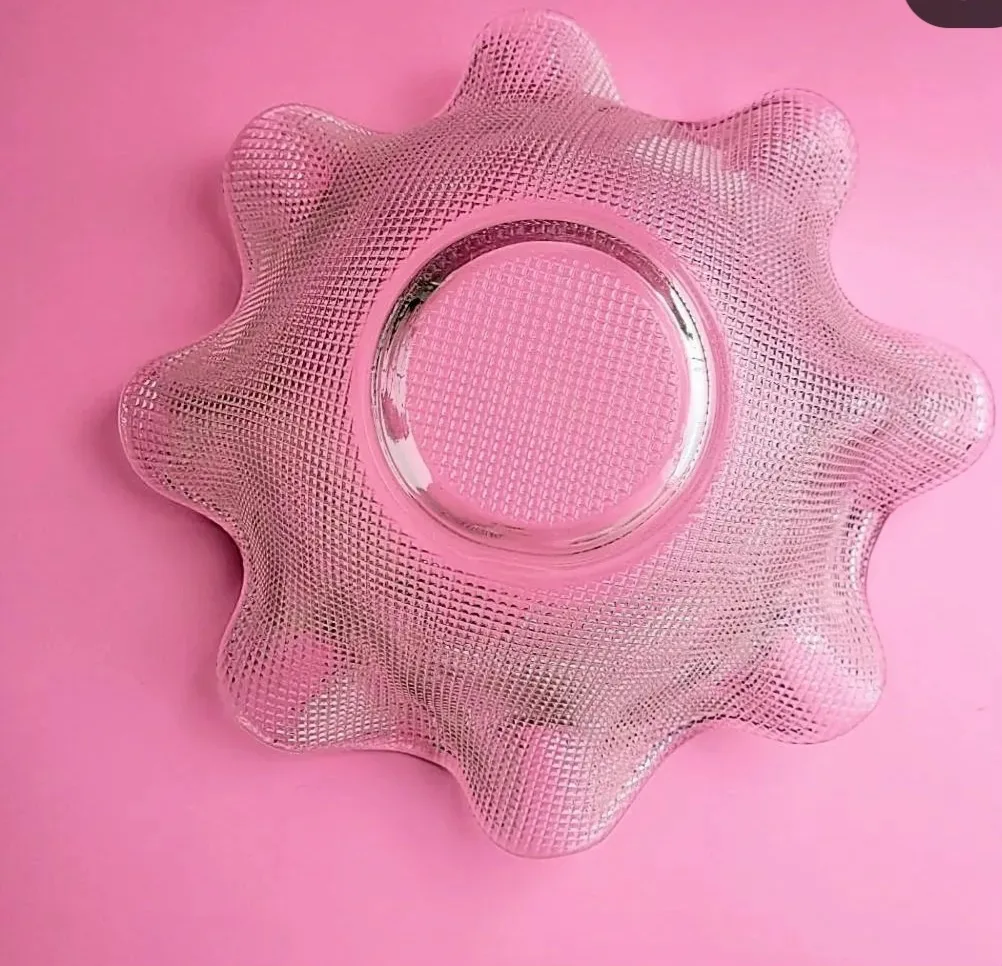 vintage Italian waffle pattern dessert bowl! 10"dia image indicator(3)