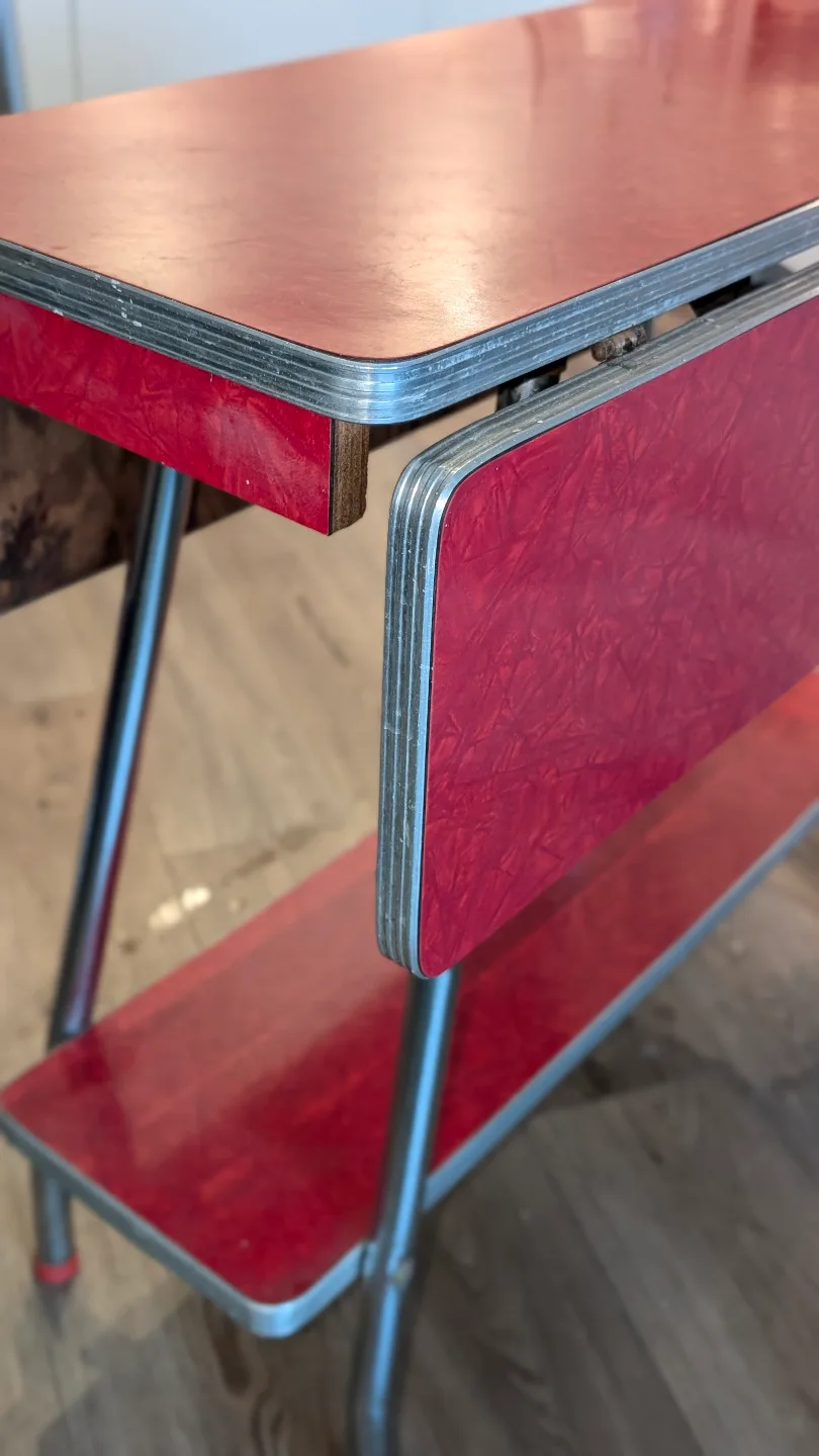 Vintage Formica Drop-Leaf Table (Cherry Red) image indicator(6)