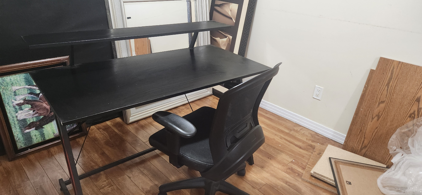 Black Computer Desk with Chair