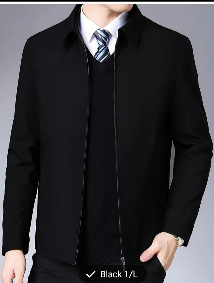 Brand New Men's Black Zipper Jacket Size L