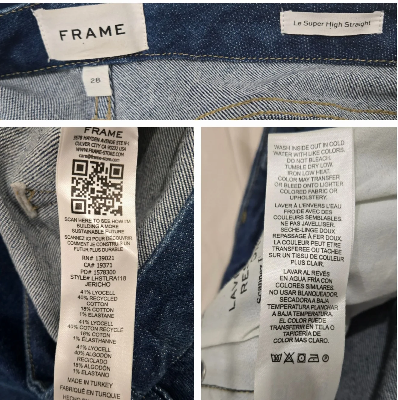 Unisex Frame Le Super High Straight Size Women's 28 Or Men's 30 image indicator(7)