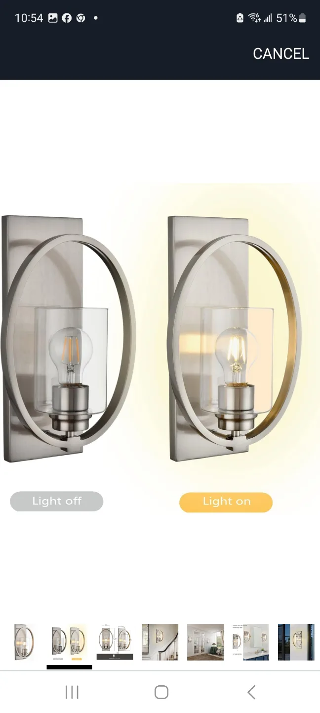 Brushed Nickel Wall Sconce Light, for Multi Locations image indicator(8)