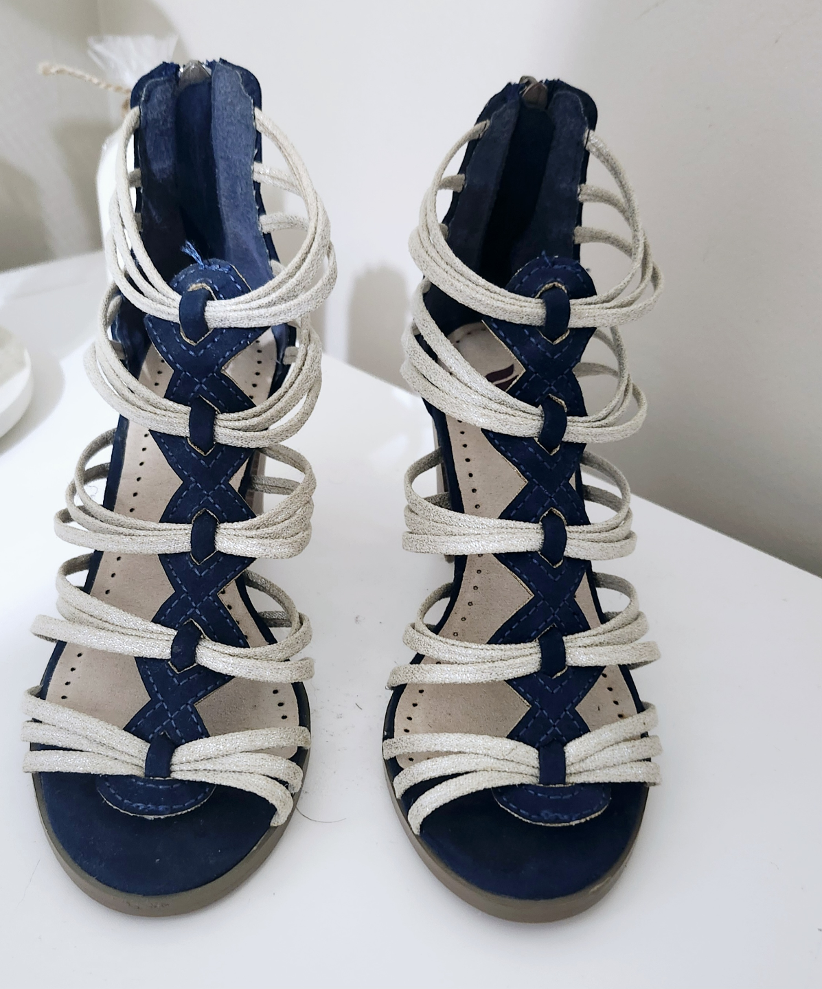 European 36 Navy Women's Strappy Heels