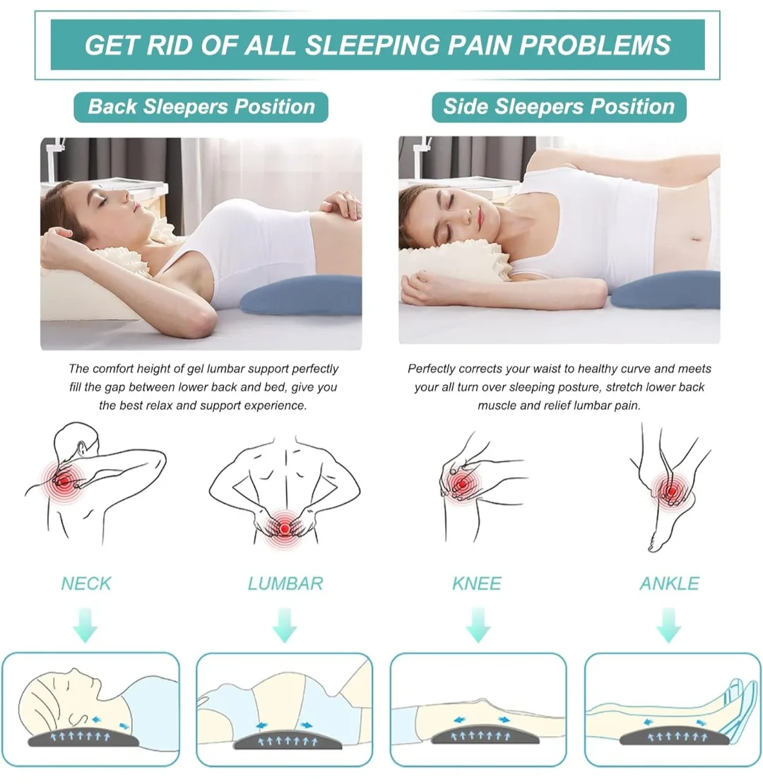 Gel-infused lumbar support pillow for back pain relief image indicator(4)