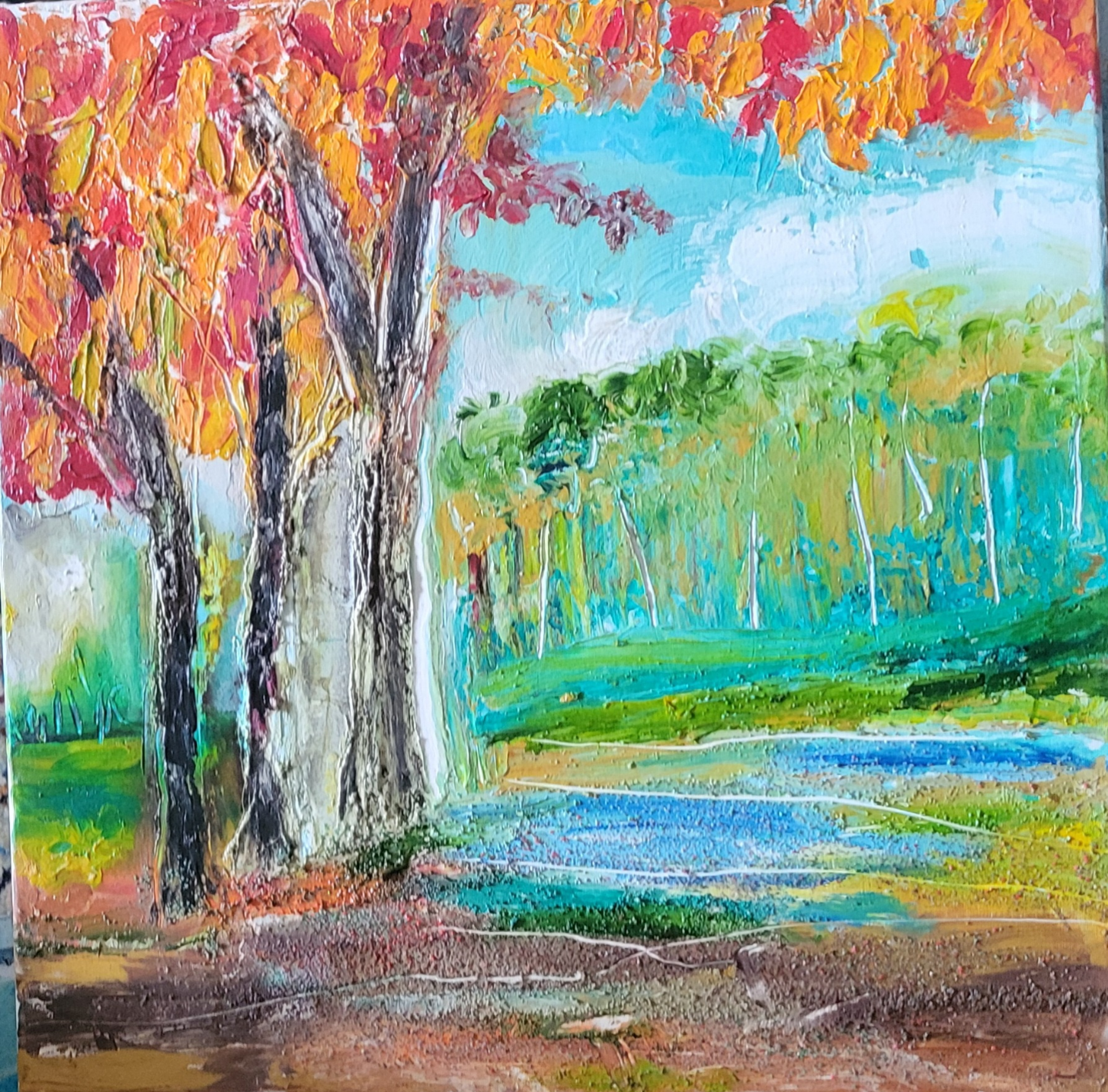 Collection of Five Original Impasto Landscape Paintings - photo 5