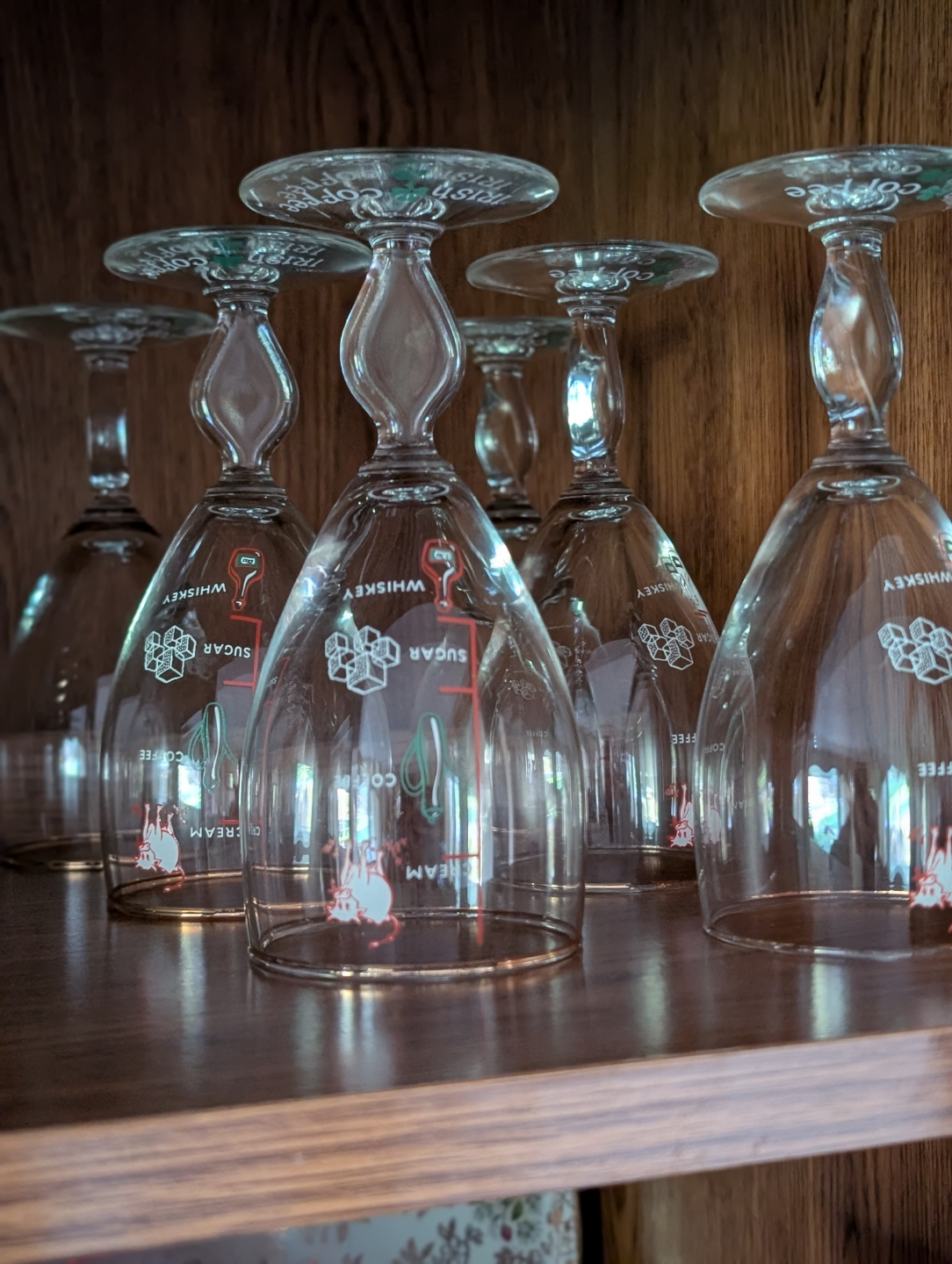 6 Vintage Irish Coffee Glass with Measurement Guide