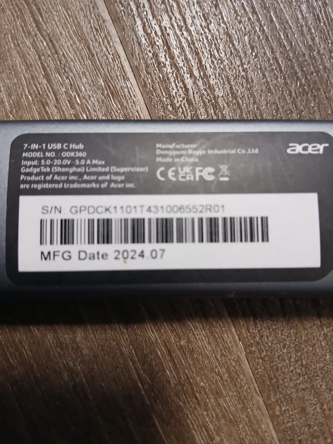 Acer 7-in-1 USB-C Hub - ODK360 thumbnail