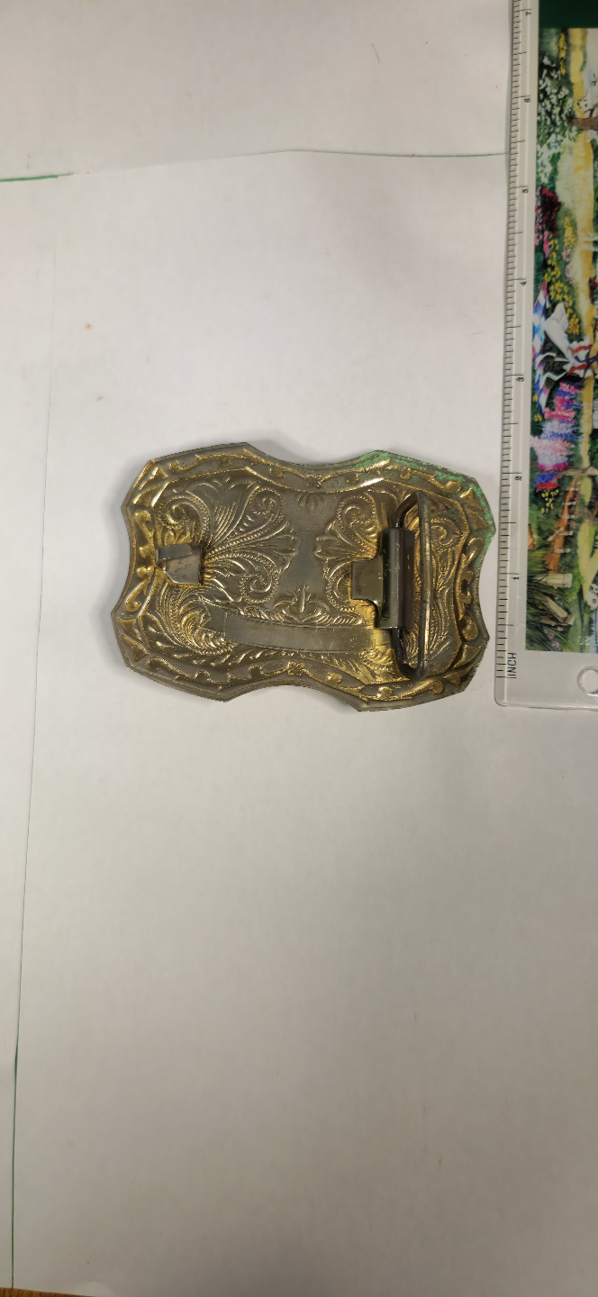 Vintage Western Belt Buckle with Agate Stone - photo 3