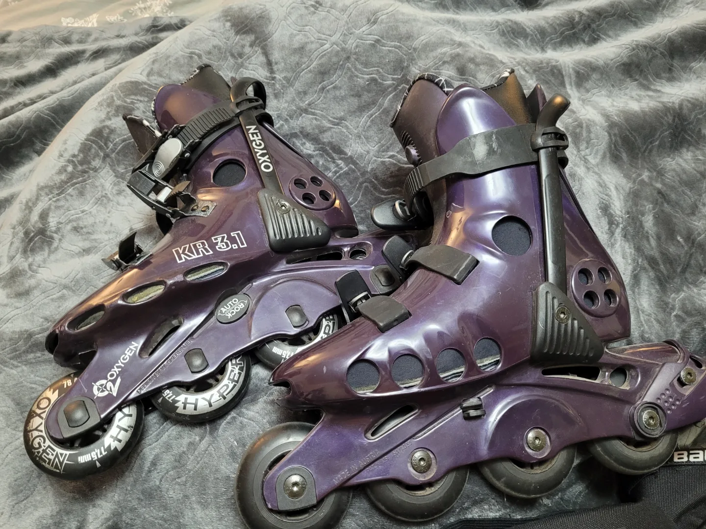 Vintage Roller Blades with Bauer Protective Gear image indicator(2)