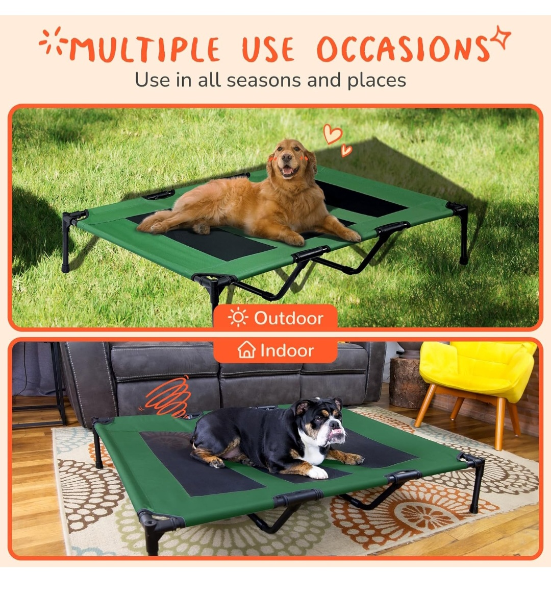 XL Elevated Dog Bed - Green - photo 5