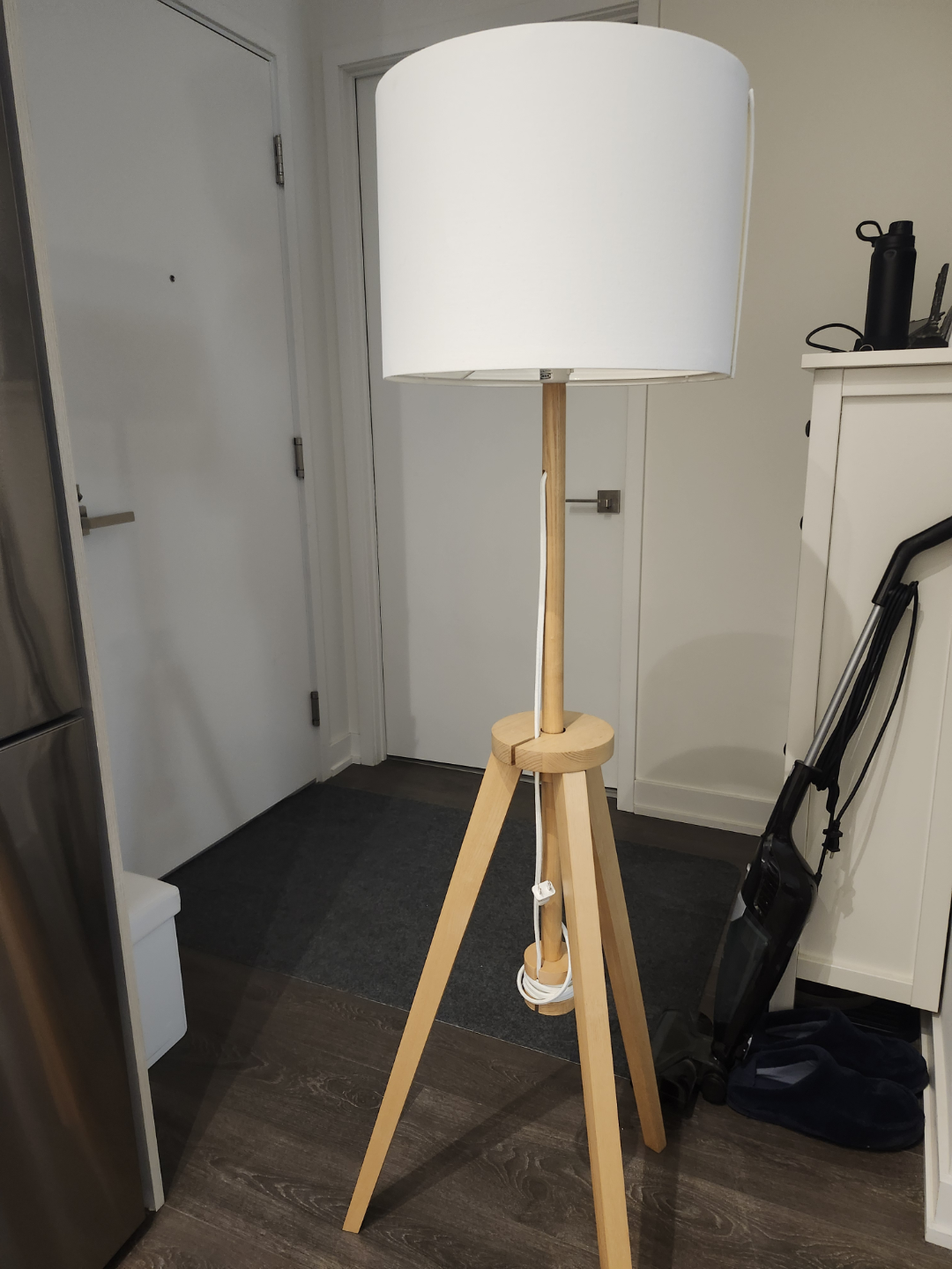 Tripod Floor Lamp with White Shade