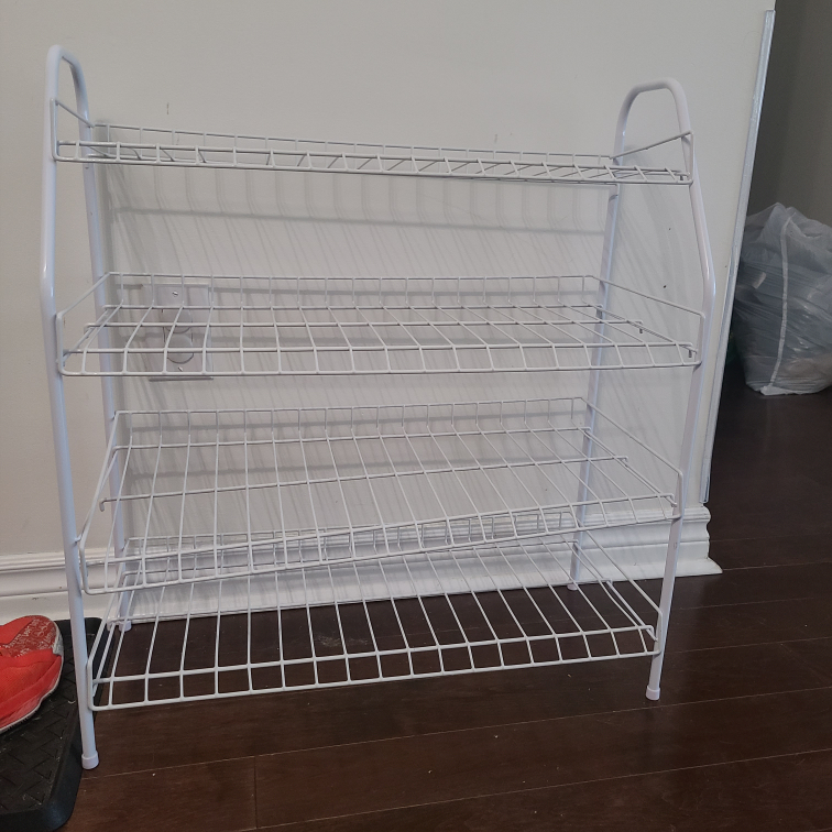 White Metal 3-Tier Shoe Rack