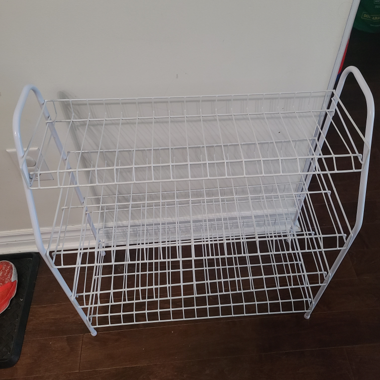 White Metal 3-Tier Shoe Rack - photo 2