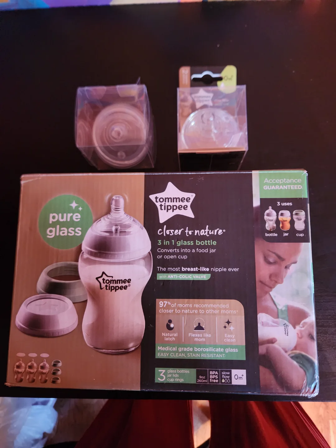 Tommee Tippee Closer to Nature 3-in-1 Glass Baby Bottle Set thumbnail