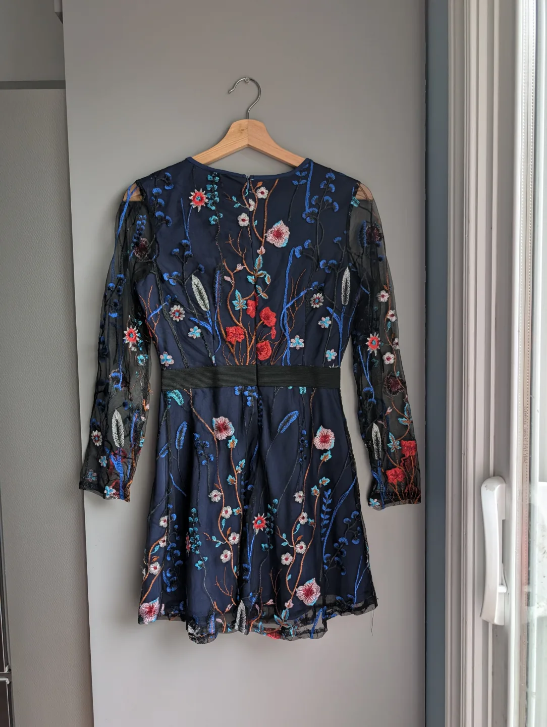 Floral Embroidered Mesh Mini Dress image indicator(2)