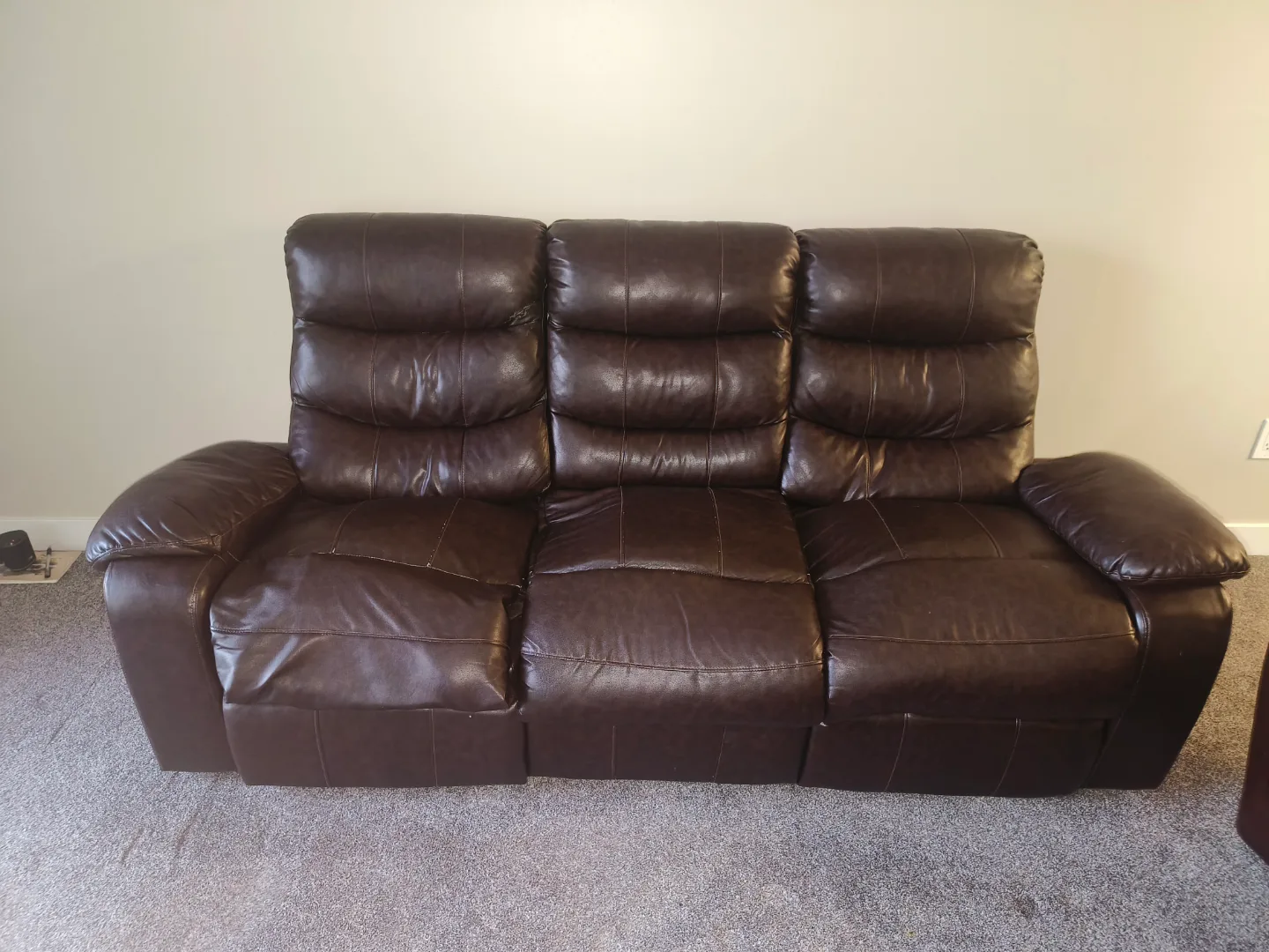 Brown Leather Recliner Sofa thumbnail