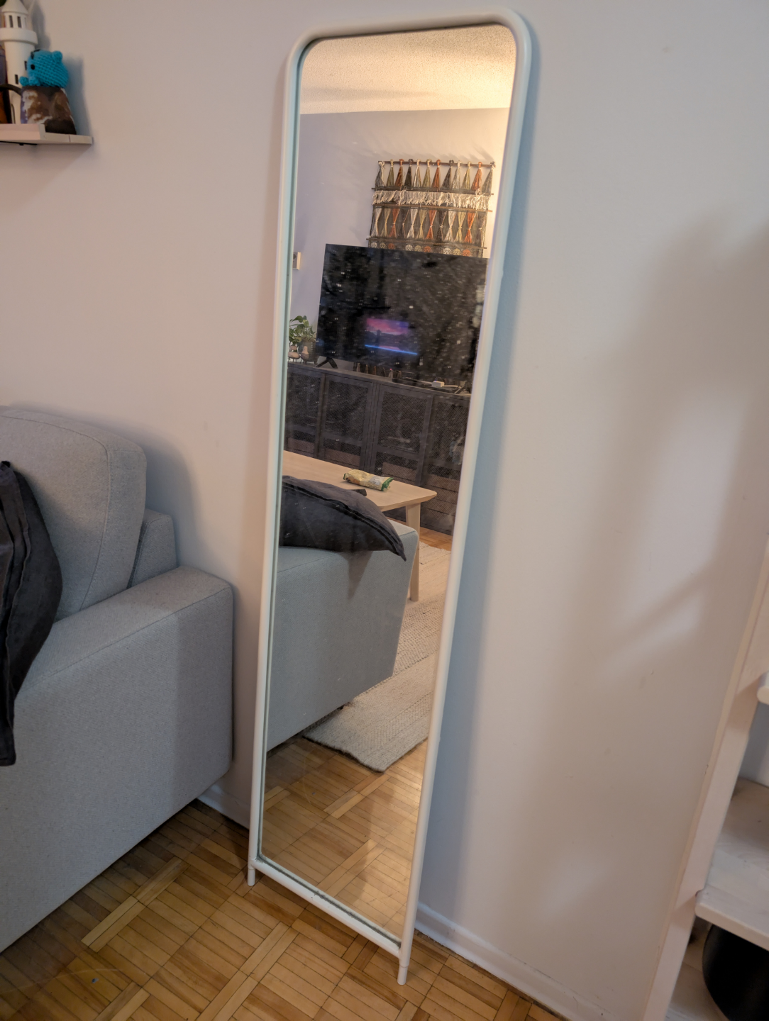 Full-Length White Mirror