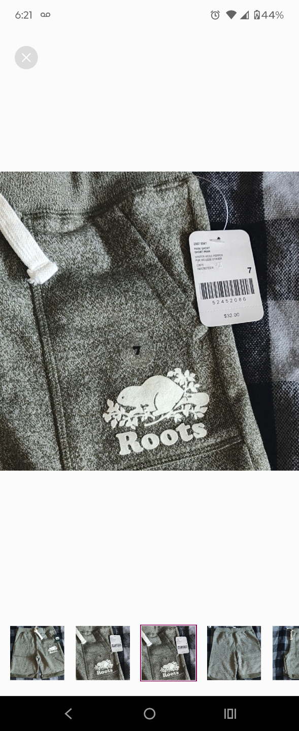 Roots Boys' Size 7 Olive Green Shorts - photo 2