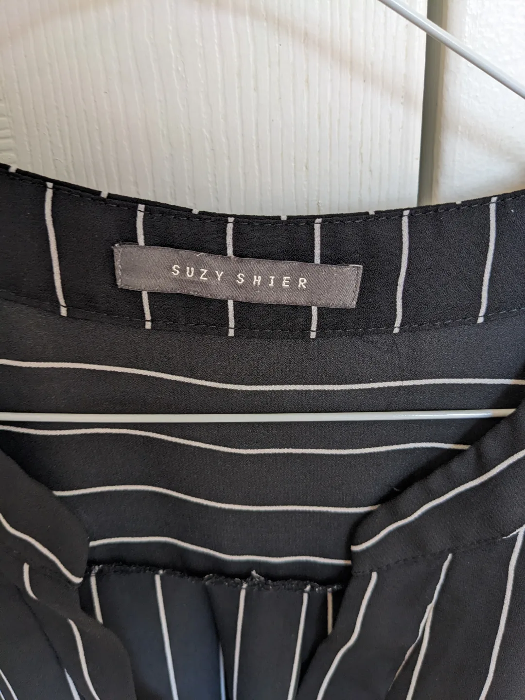 Suzy Shier Black and White Striped Blouse image indicator(2)