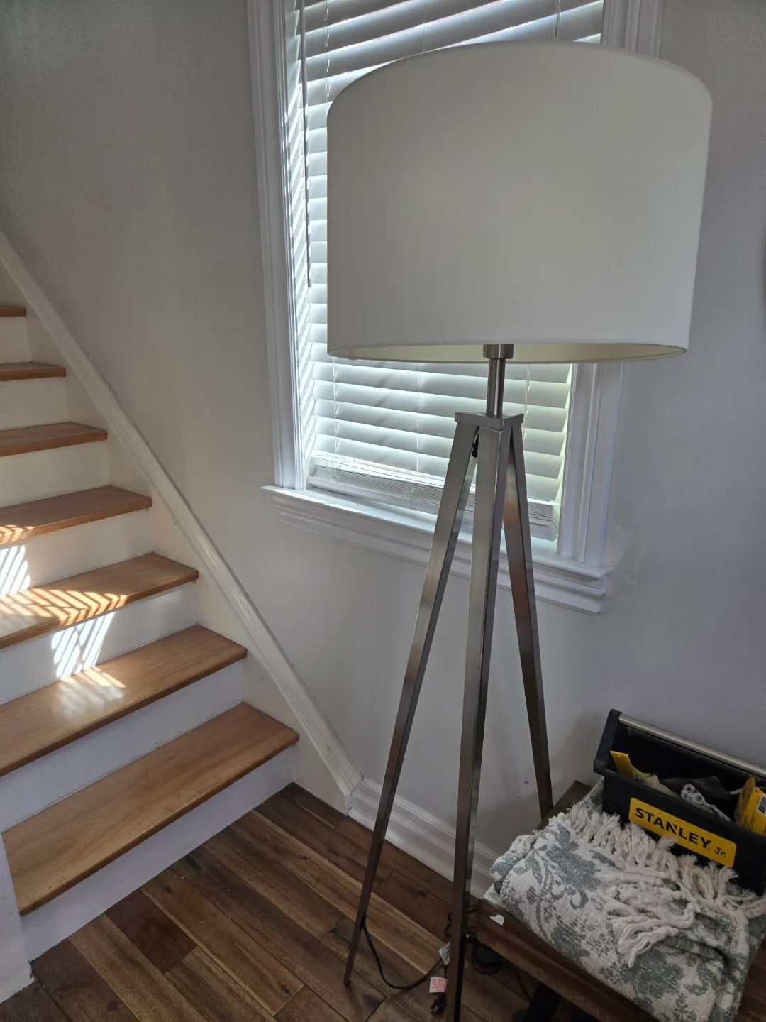 Tripod Floor Lamp with White Shade (Structube) thumbnail