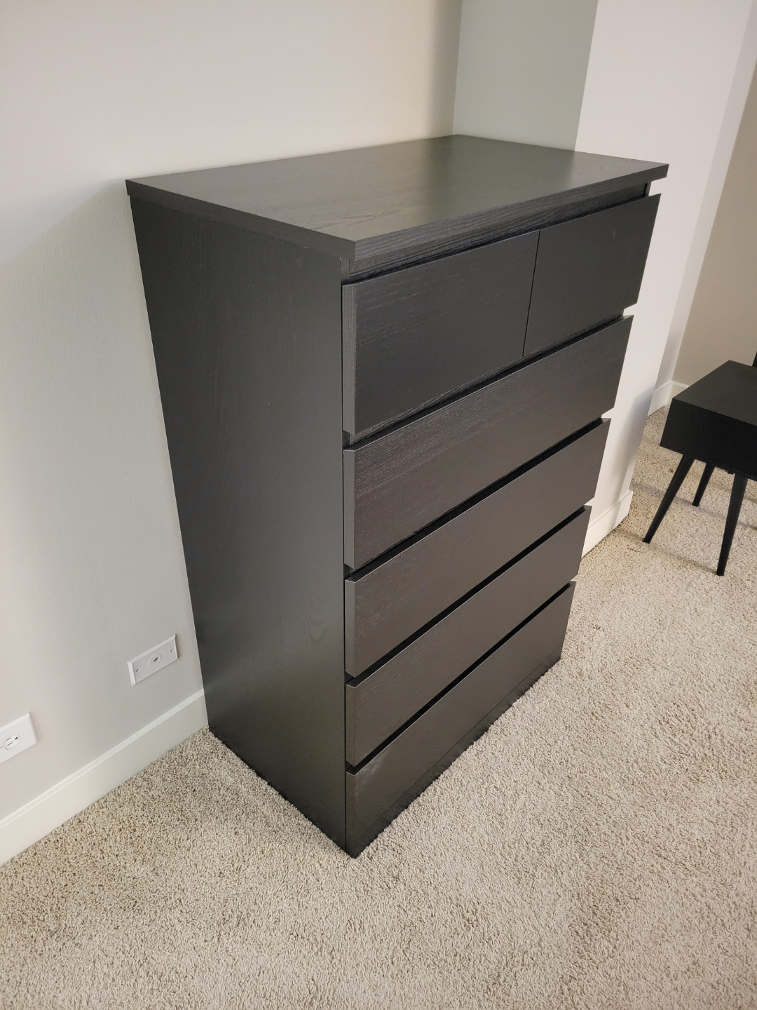 IKEA MALM Black 6-Drawer Chest of Drawers - photo 2