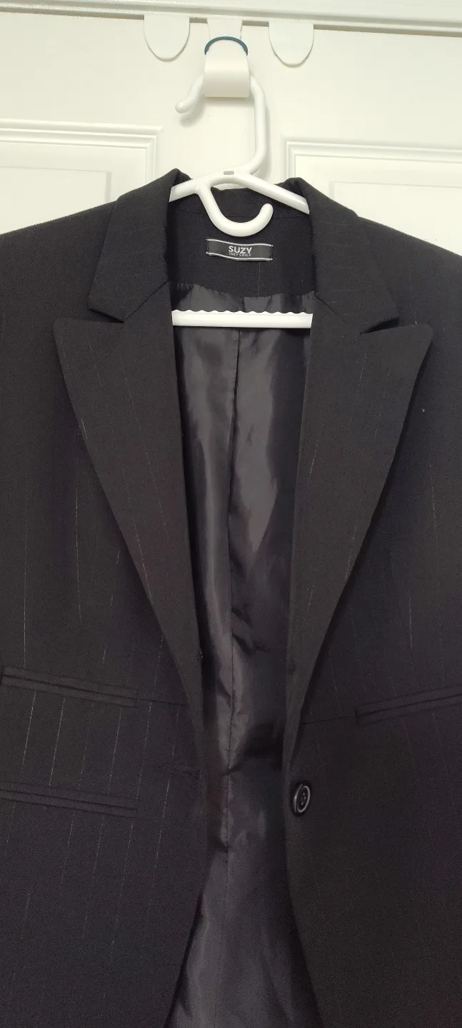 Suzy Women's Black Pinstripe Blazer Jacket image indicator(2)