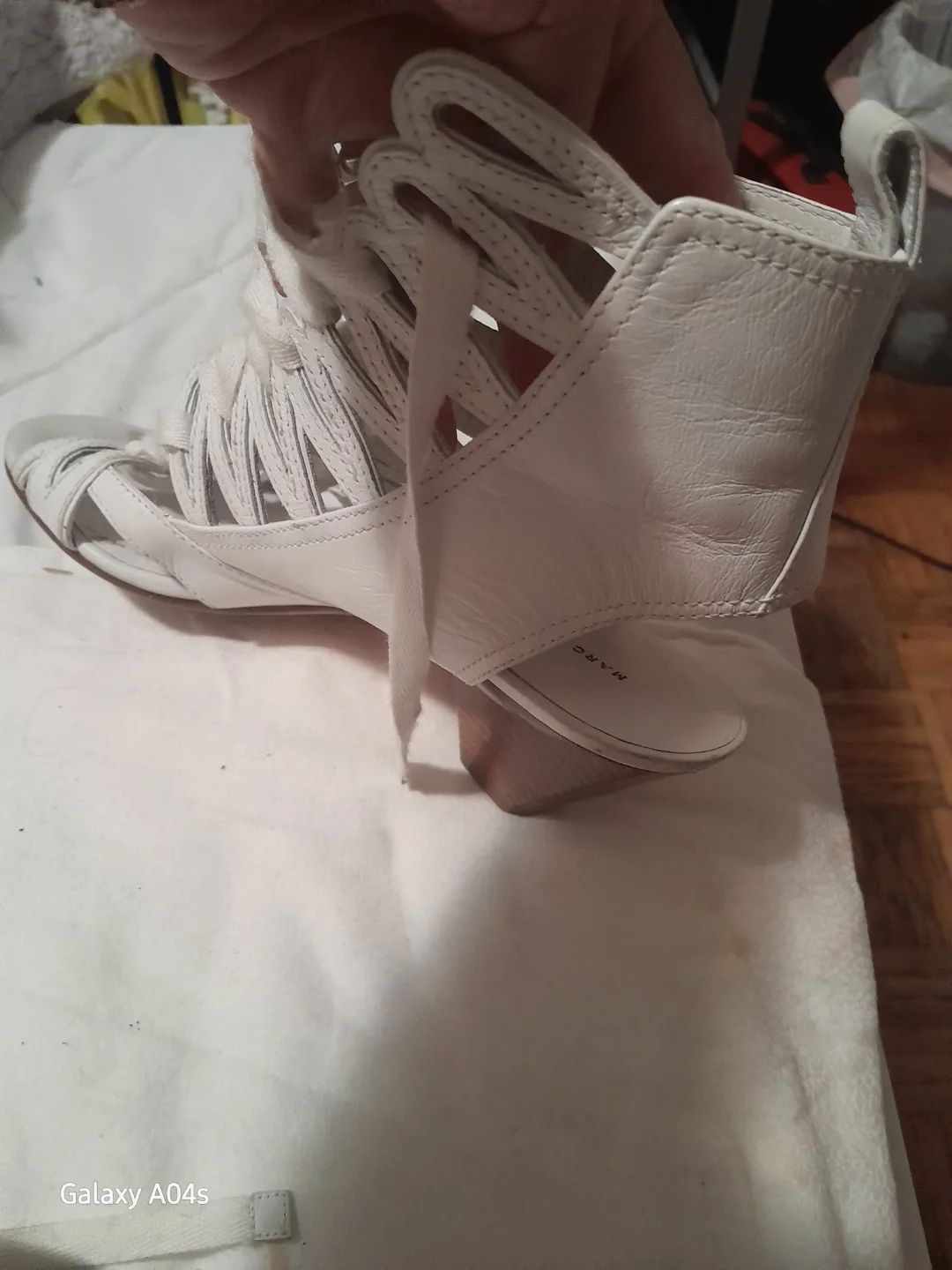 Marc by Marc Jacobs White Leather Lace-Up Sandals image indicator(4)