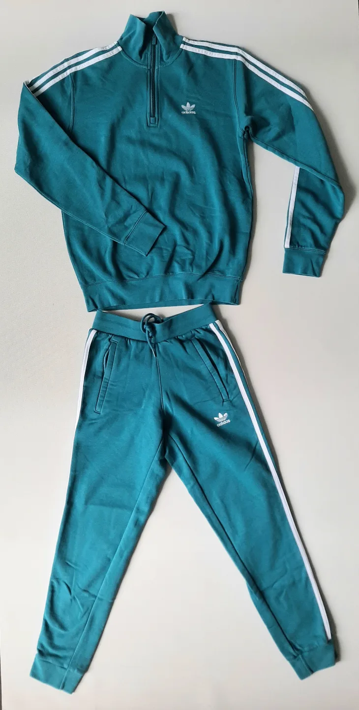 Adidas teal tracksuit thumbnail