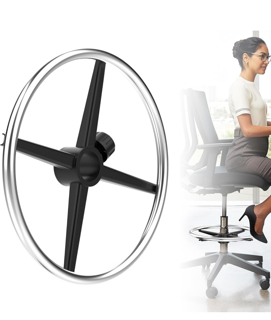 Office Chair Foot-rest Ring - Easy Installation