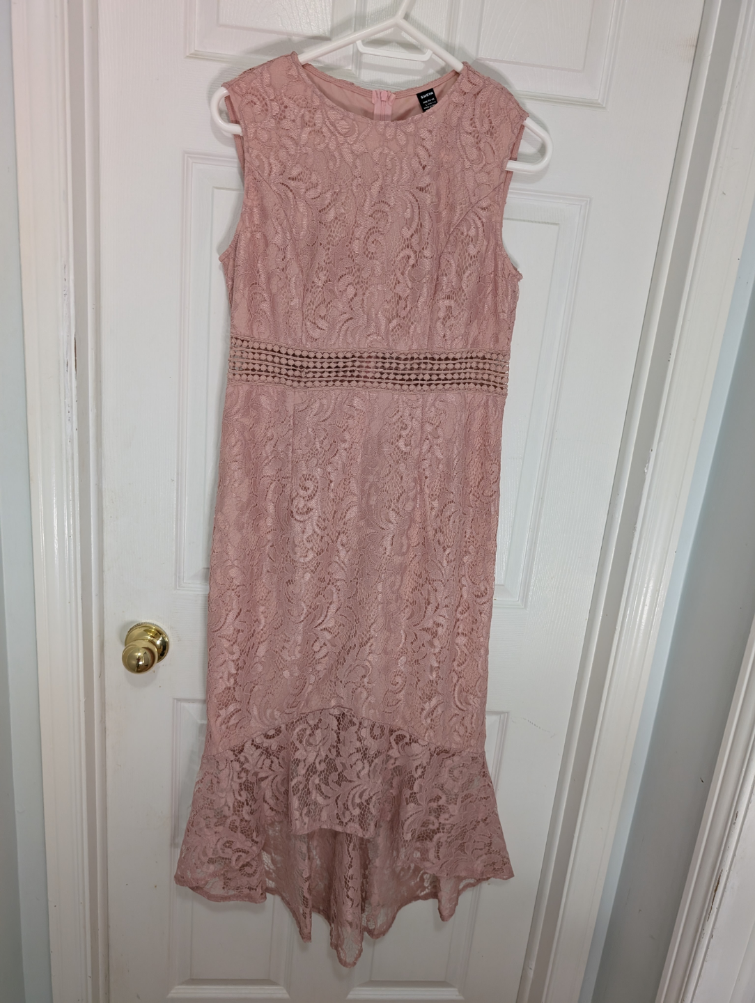 SHEIN Dusty Rose Lace High-Low Midi Dress Size L - photo 2