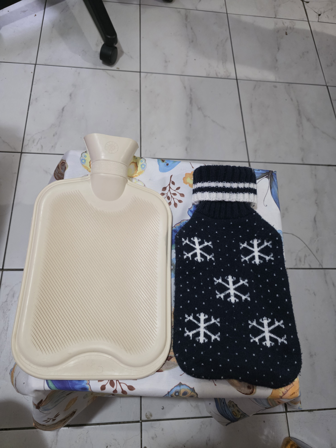 Knitted Snowflake Hot Water Bottle