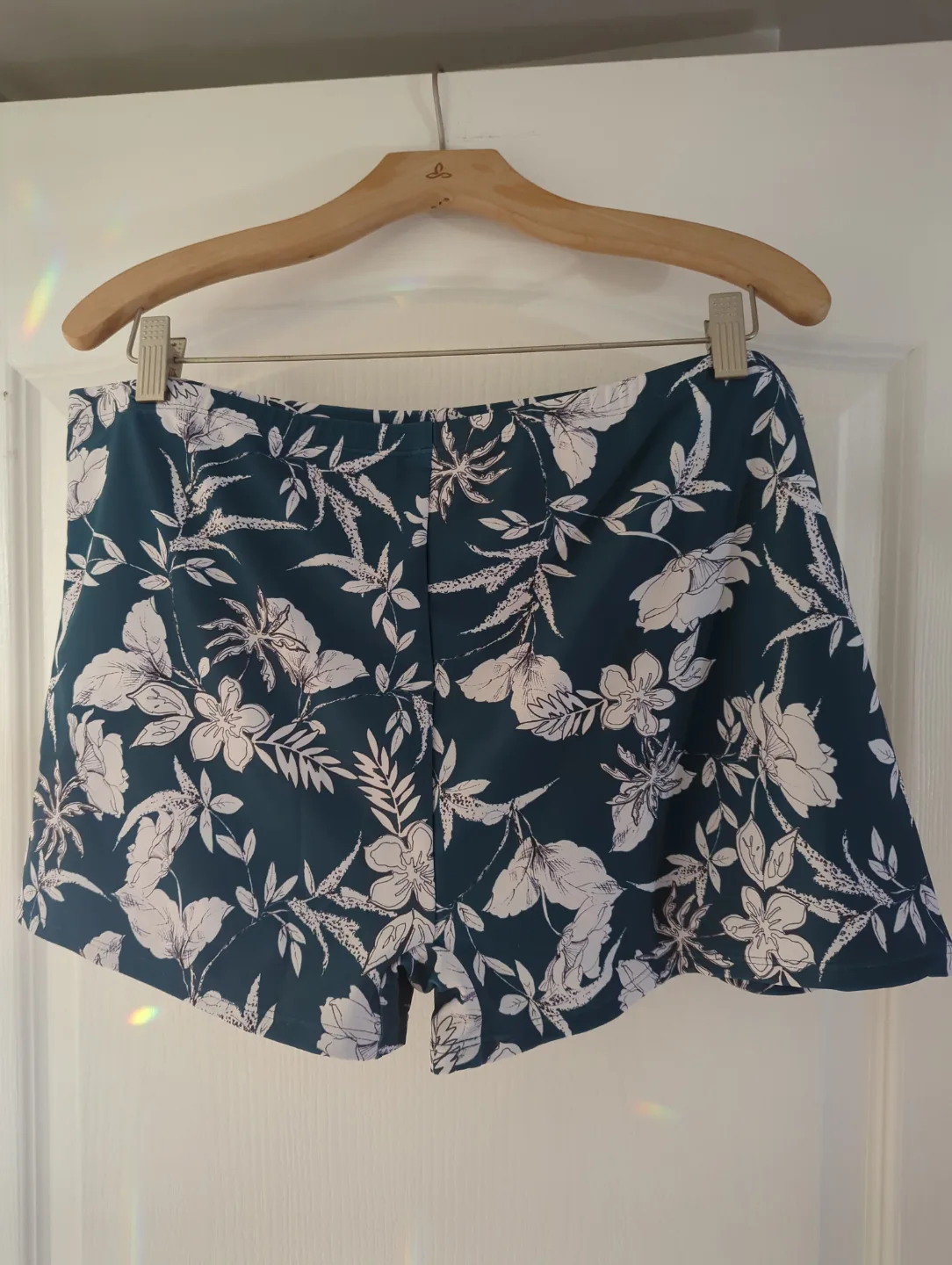 Plus size 20 Women's Teal Floral Print Shorts thumbnail