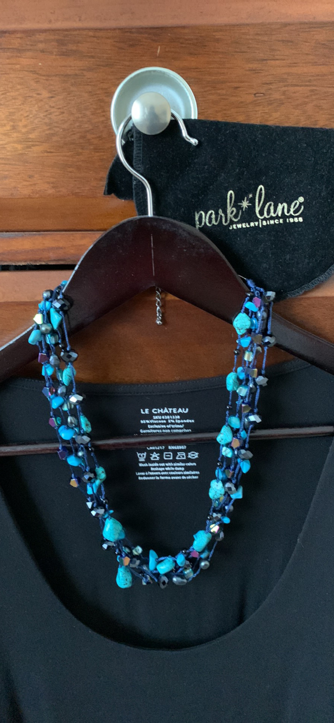 Multi-strand Turquoise and Crystal Necklace 🏒 - photo 2