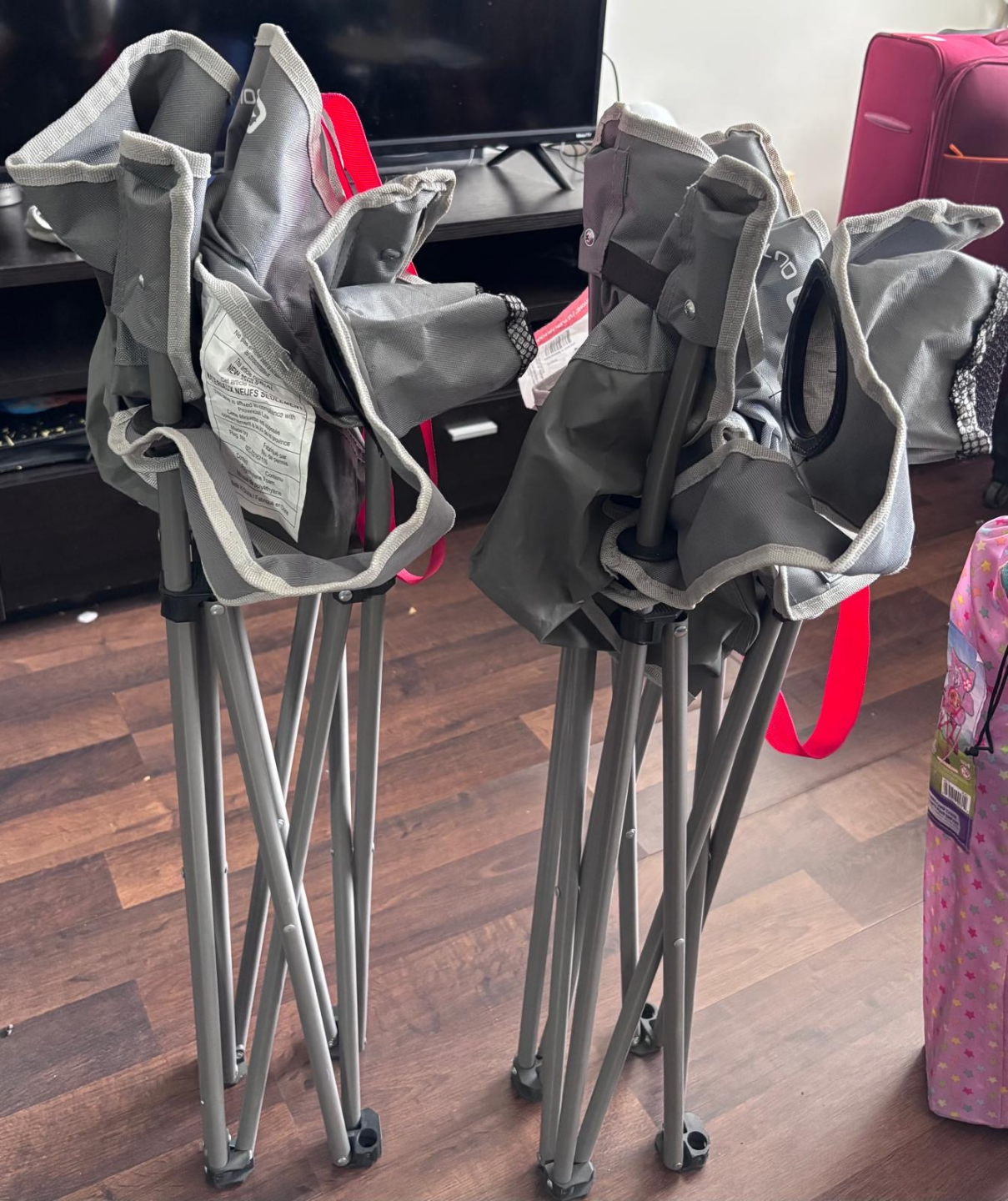 Two Grey Folding Camping Chairs - photo 3