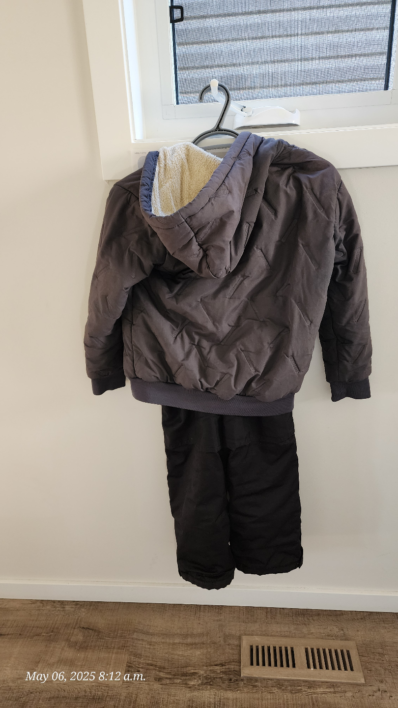Kids' Dark Grey Quilted Snowsuit - photo 3