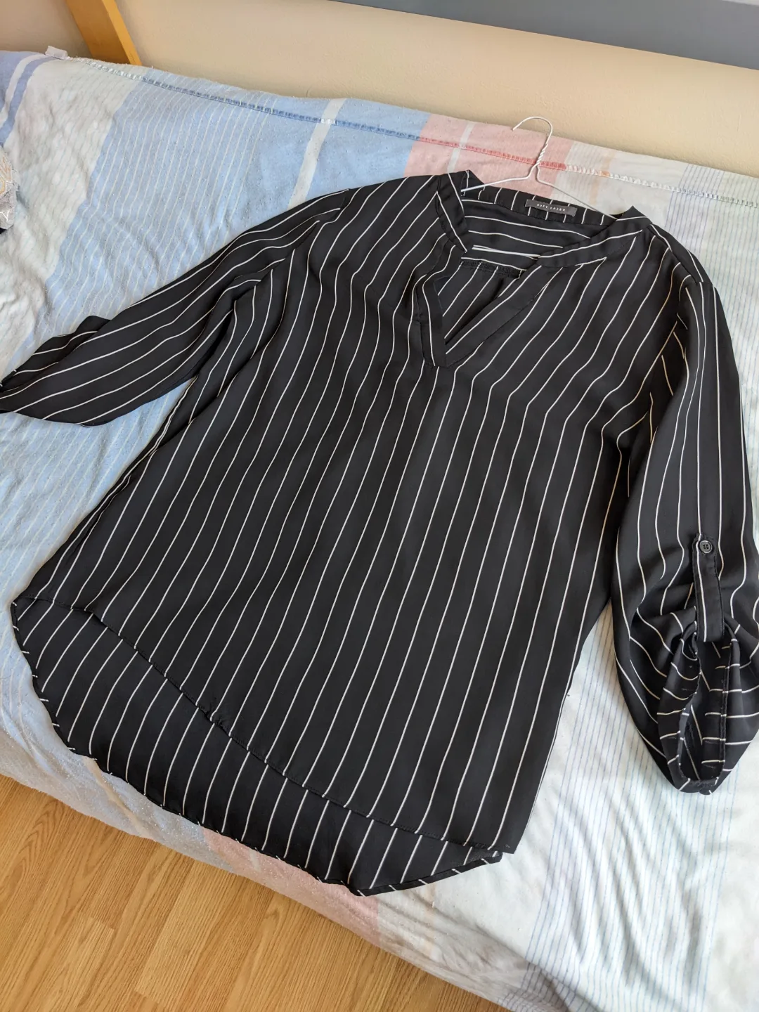 Suzy Shier Black and White Striped Blouse image indicator(5)