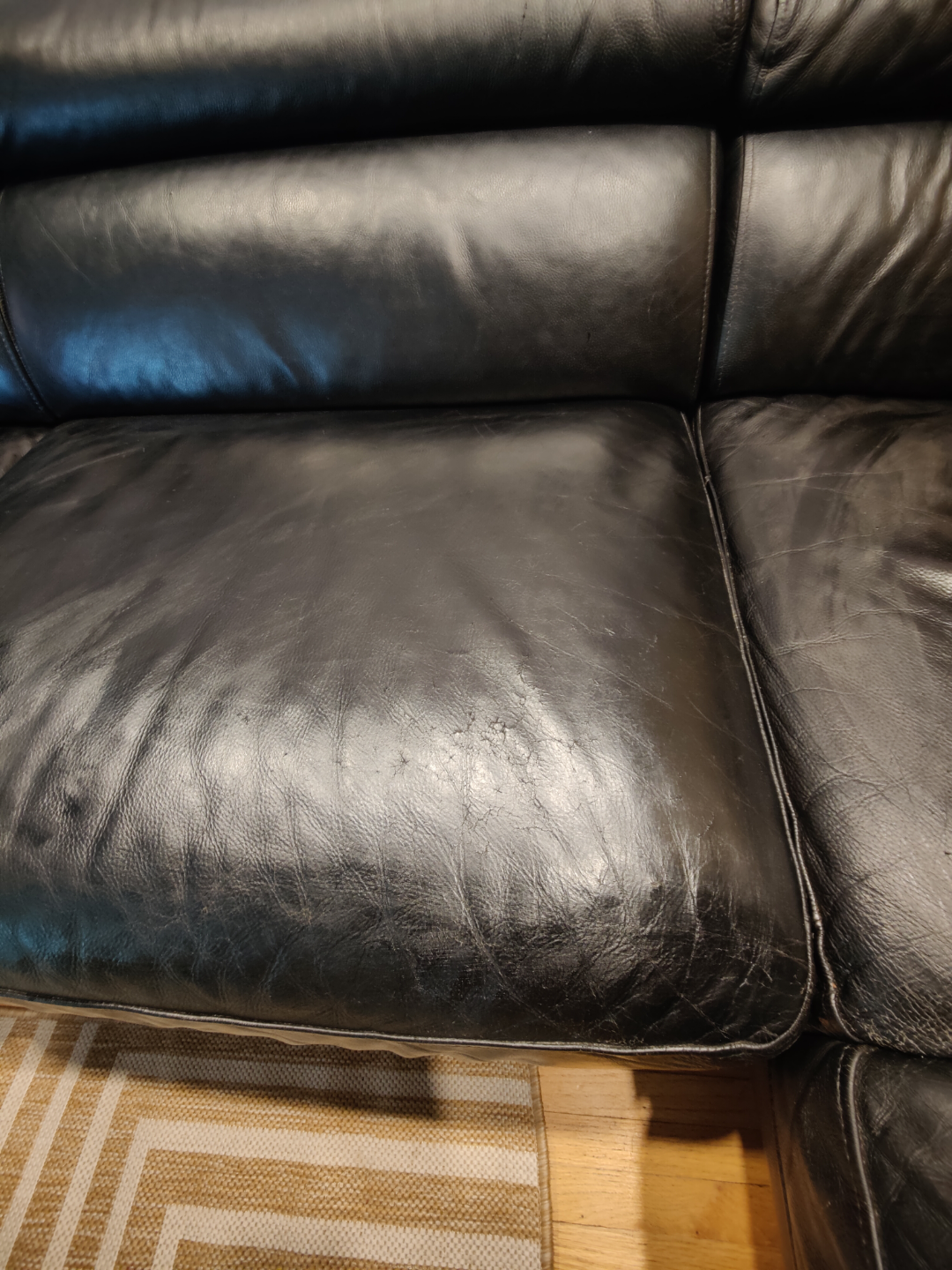 Black Leather sectional sofa - photo 4